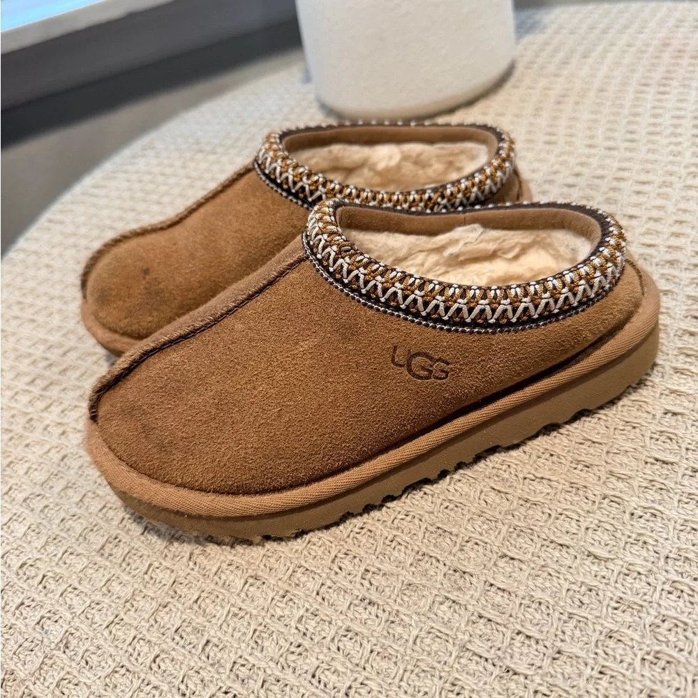 UGG Chestnut Suede Shearling Slip-On Clog